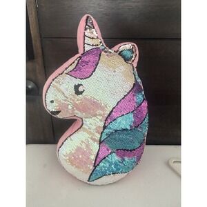 Adora Sequin Flip Unicorn Pillow Glittery Pink Girly Plush Stuffed Animals